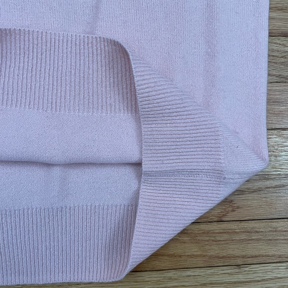 Kenar Short Sleeve Cashmere Pastel Pink Sweater with Rhinestone Details - Picture 5 of 7